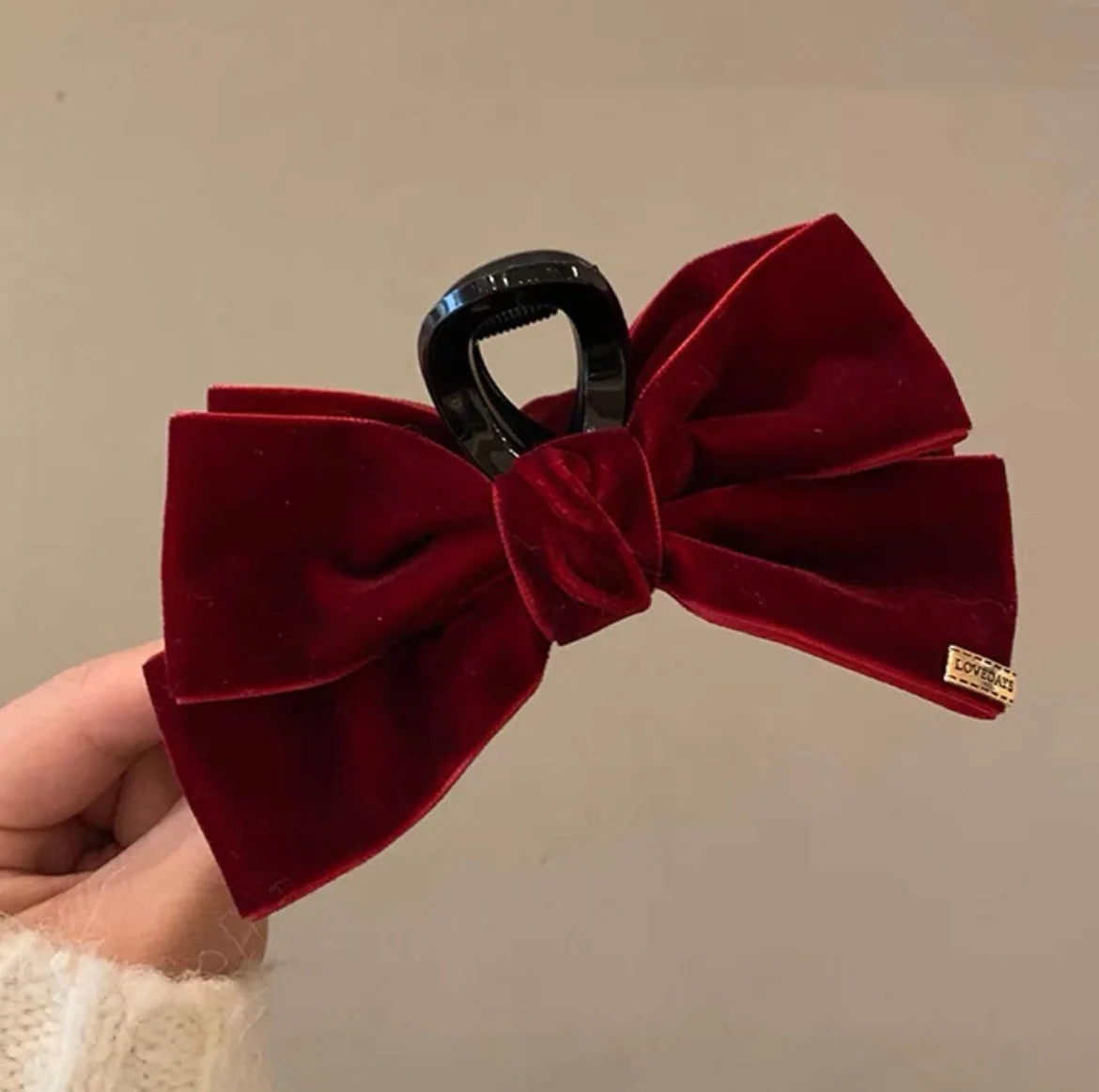 Advanced Texture Velvet Hair Clips Black Double-Sided Bow Shark Clips Women Back Head Hairpin Fashion Barrettes Hair Accessories