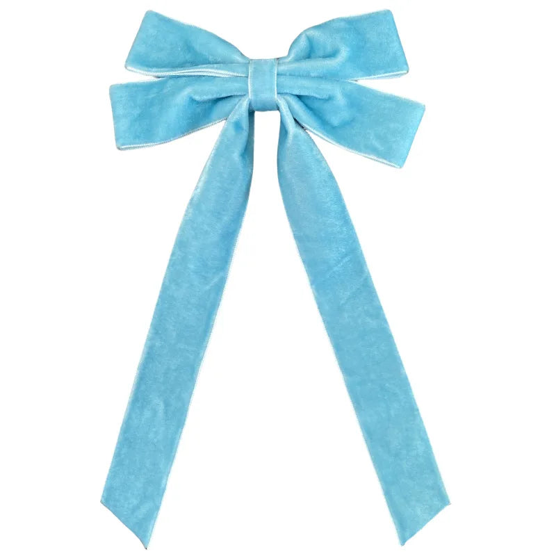 2025 Korea Elegant Long Ribbon Velvet Bow Hairpins Women Girls Hair Clips Pin Barrettes Accessories Hairclip Headdress Headwear