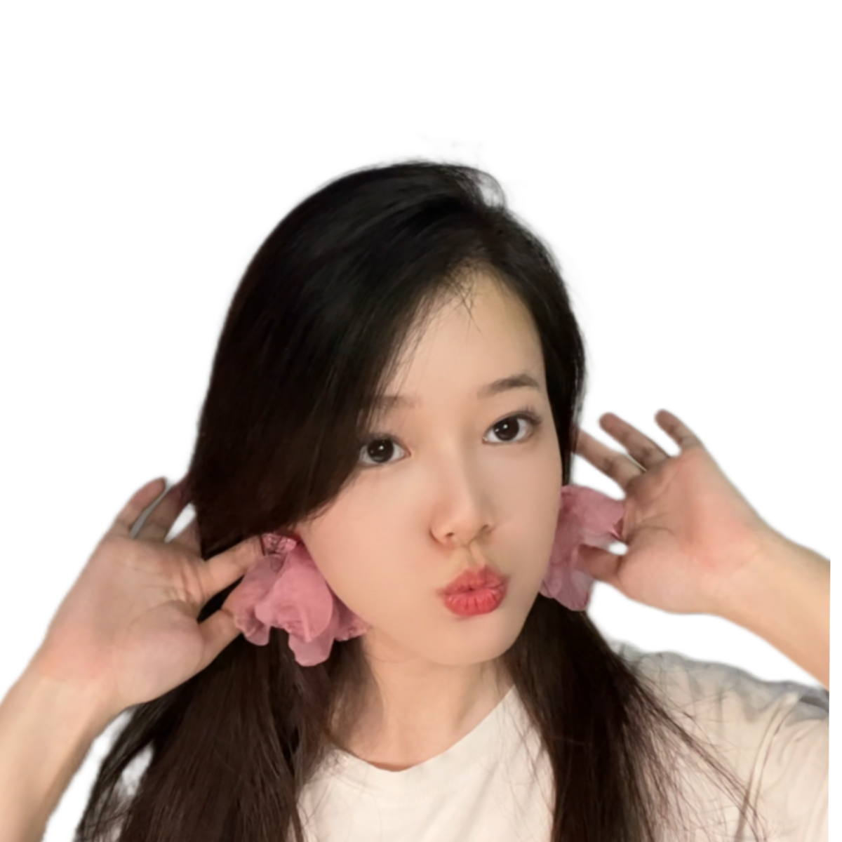 Korean Pink Lace Flower Pearl Tassel Earrings For Women Girls Sweet Petal Long Dangle Earrings Jewelry Accessories