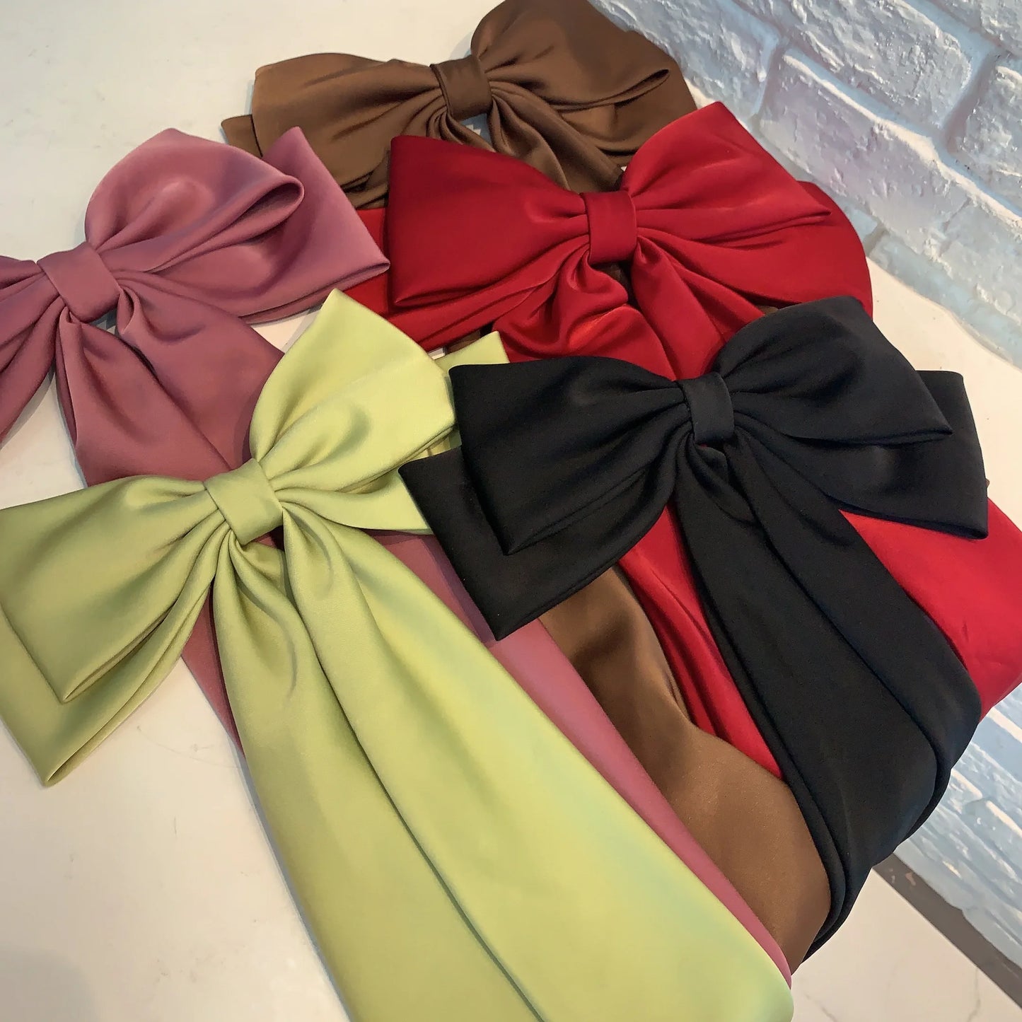New Fashion Satin Barrette Bow Hair Clip Barrettes Elegant Girls Solid Color Ponytail Clip Streamer Headwear Hair Accessories
