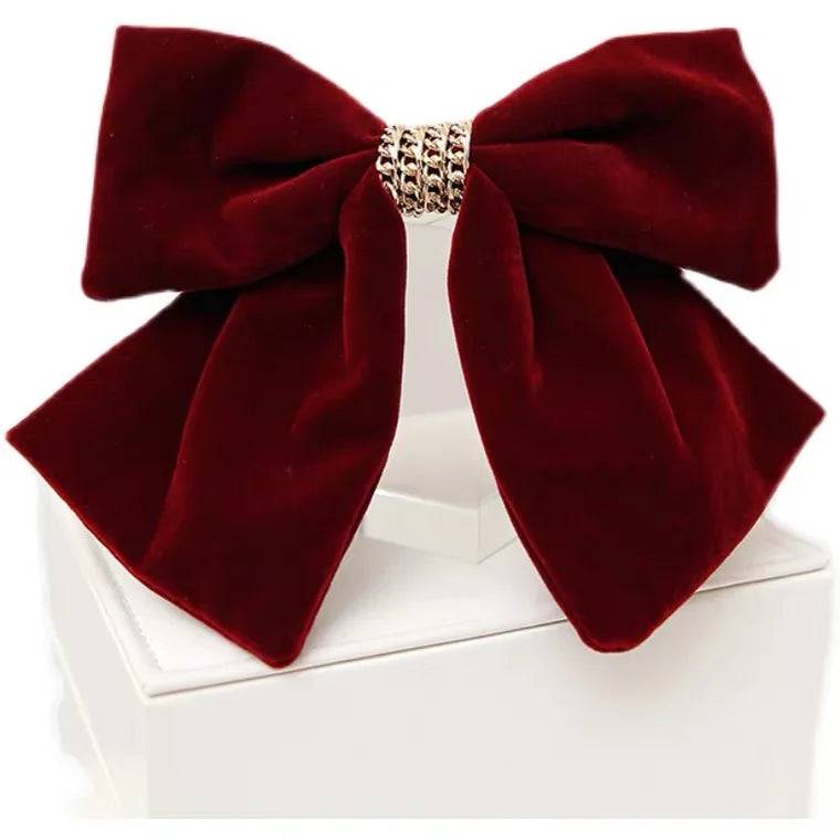 Velvet Bow Hair Clip Elegant Bow Tie Hairpins Barrettes Vintage Women Girls Black Wine Red Bow Hair Clip Tie Prom Accessories