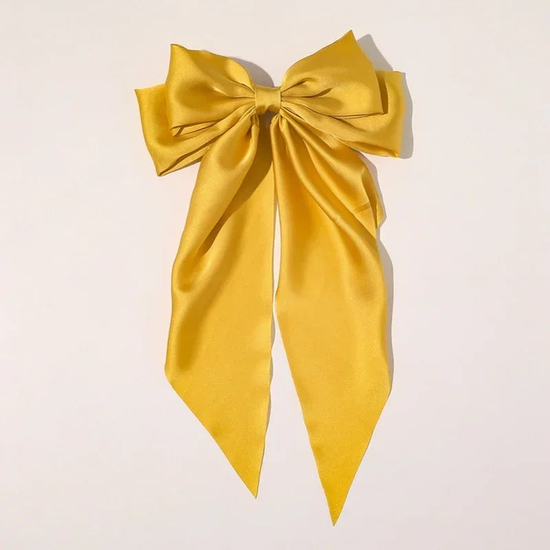 Women Girl Large Bow Hairpin Korean Headbands for Women Big Bowknot Barrettes Wedding Solid Color Ponytail Clip Hair Accessories