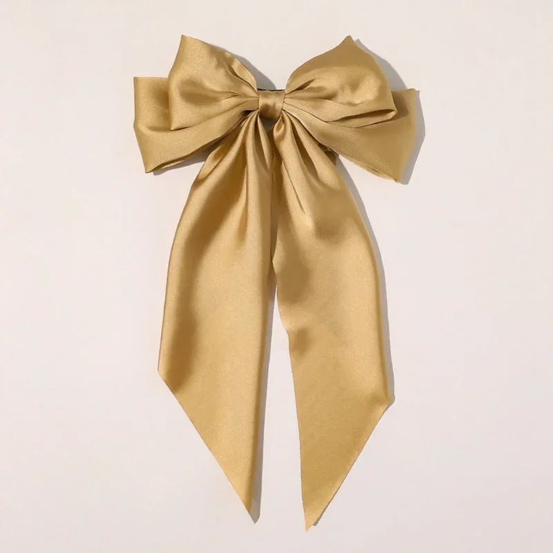 Women Girl Large Bow Hairpin Korean Headbands for Women Big Bowknot Barrettes Wedding Solid Color Ponytail Clip Hair Accessories