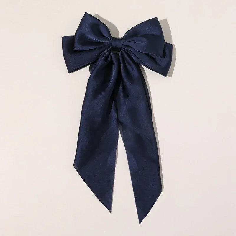 Women Girl Large Bow Hairpin Korean Headbands for Women Big Bowknot Barrettes Wedding Solid Color Ponytail Clip Hair Accessories